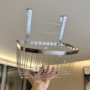 304不锈钢无痕免钉门后挂架下挂篮橱柜门挂篮厨房收纳整理置物架