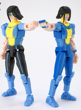 正品9L3D打印新款无敌少侠长发马克变体手办关节可动人偶学生模型