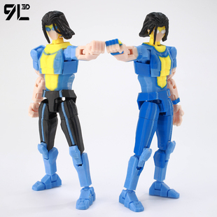 正品9L3D打印新款无敌少侠长发马克变体手办关节可动人偶学生模型