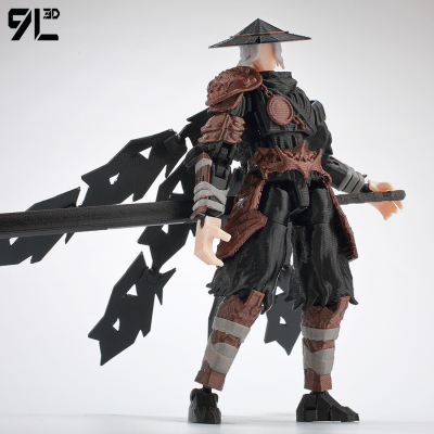 9L原创暗黑剑客关节可动人偶3D打印模型桌面国风武侠摆件手办玩具