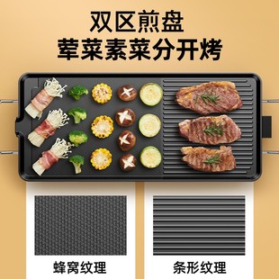 新品 电烤盘多功能涮烤一体锅铁板烧05 家用烧烤炉电无烟烤肉机韩式
