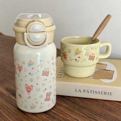 上课揣兜里！好梦熊的杯！316 不锈钢保温杯防漏便携学生高颜值萌