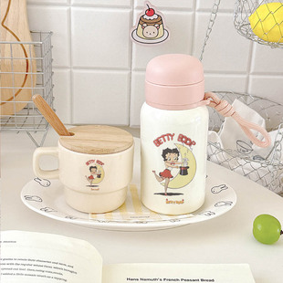 魔术师贝蒂登场！316 不锈钢保温杯复古图案防漏便携 ins 风水杯