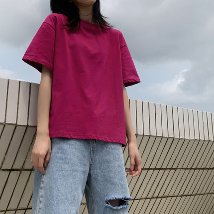 棉质t恤女新款短袖夏装女装宽松韩版半袖衣服上衣体恤潮ins