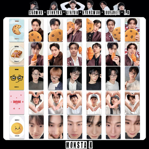 MONSTA X周边小卡UNFOLD芒叉自印小卡 target特典 hello82专辑卡