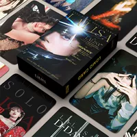 Розовая чернила лиза Новый регрессионный альбом Solo Trend 54 Lomo Black Card Ming Postcover Card Случайная обстановка