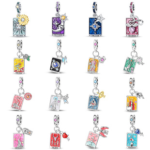 塔罗牌串珠手链项链吊坠吊饰DIY潘家珠子银饰配件锆石BEADS小串饰