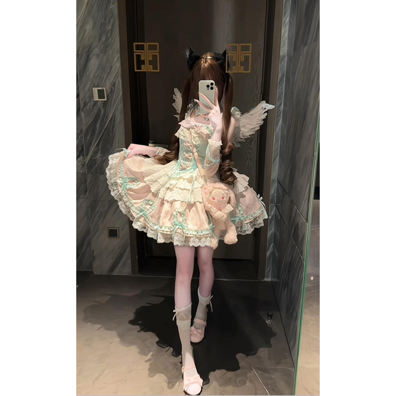 薄荷绿芭蕾风可爱Lolita裙洋装jsk少女感优雅洛丽塔公主裙洋装
