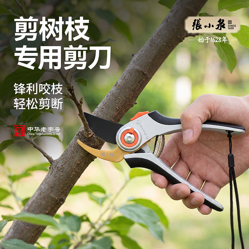 张小泉剪树枝专用剪刀SK5钢花艺剪修枝摘果采摘工具剪园林嫁接剪
