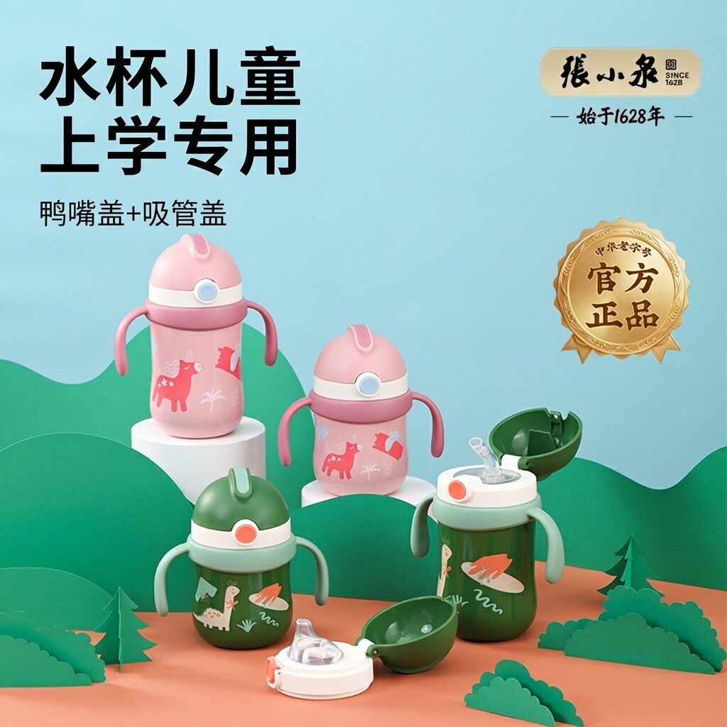 张小泉水杯儿童上学专用儿童保温杯男孩男童幼儿园保温水杯女孩用