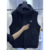 春秋薄款 潮流坎肩带帽小众纯色百搭连帽 马甲男高级感痞帅休闲时尚