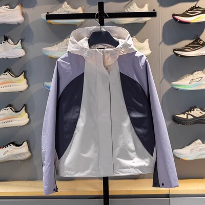 李宁正品女防泼水抗静电运动风衣