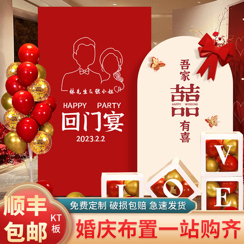 仕彩回门宴KT板定制答谢宴