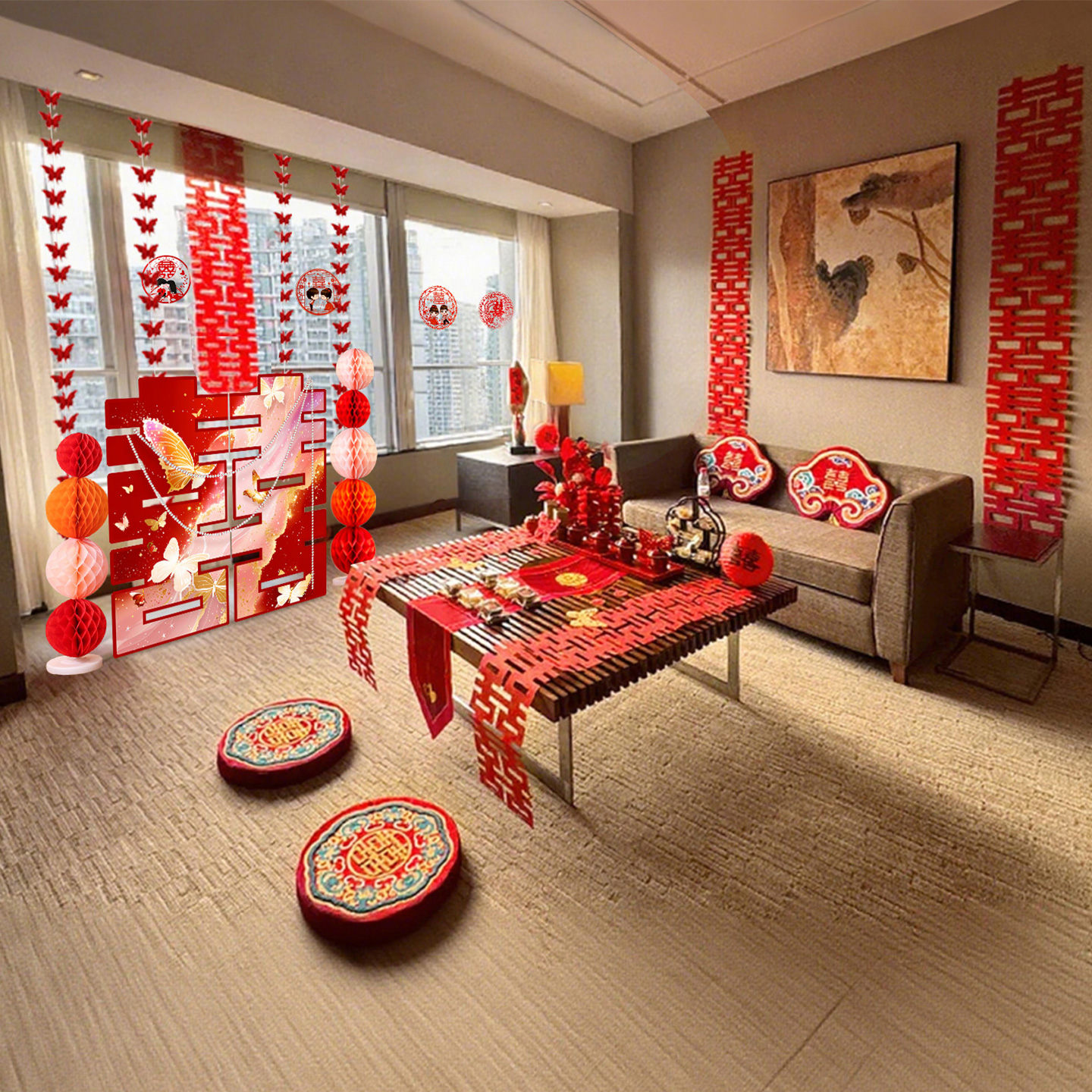 酒店房间婚房布置套装女方出嫁