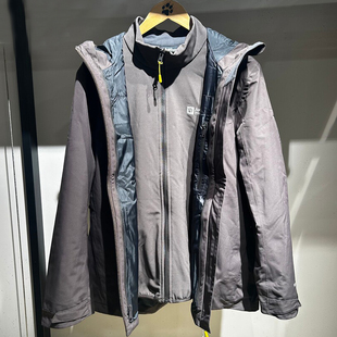 JackWolfskin 狼爪25秋冬男户外抓绒内胆保暖三合一冲锋衣A65462
