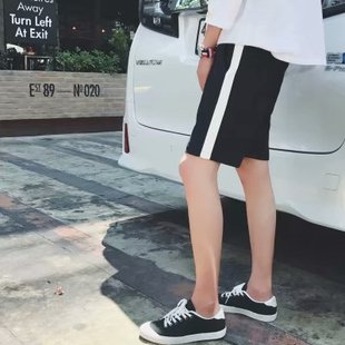 夏季男潮韩版潮流原宿风ulzzang青少年百搭港风学生格子五分短裤