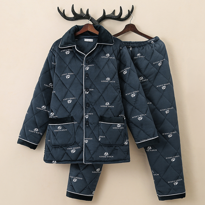 睡衣男士冬季加厚保暖珊瑚绒