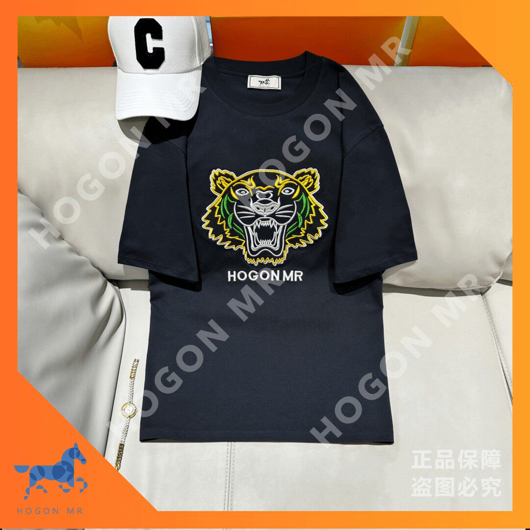 HOGON MR｜【新款】2025虎头刺绣经典休闲T恤情侣装短袖立体时尚