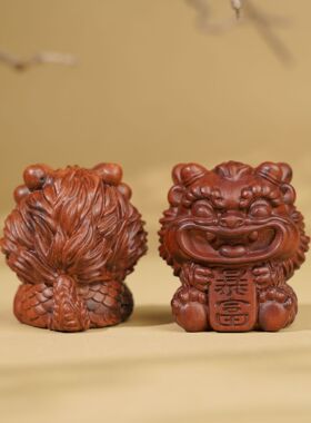 雷击枣木开运暴富龙宝宝摆件实木