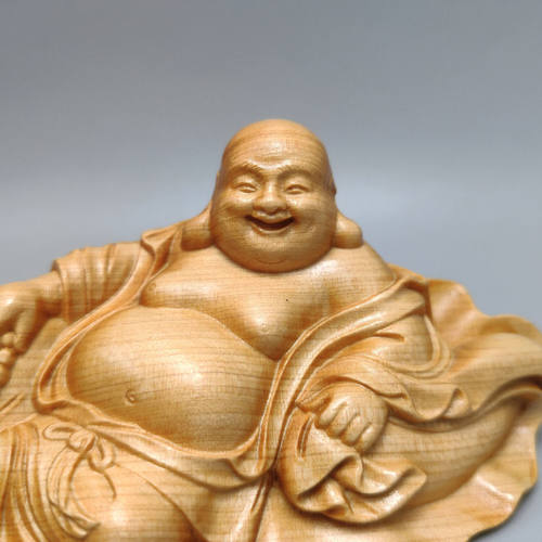崖柏摆件弥勒佛车载木雕弥勒佛实