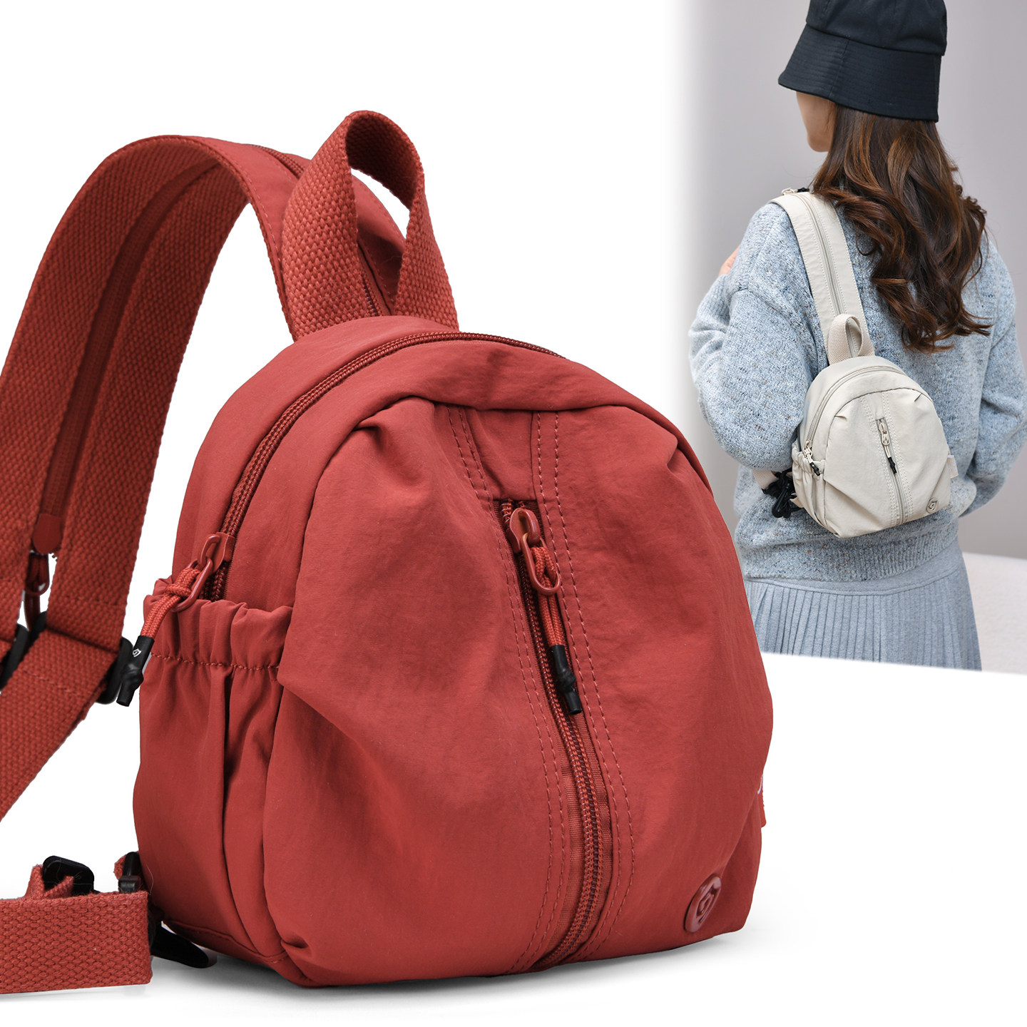 多功能迷你小背包双肩包女士单肩斜挎包日常通勤斜挎胸包帆布小包,箱包皮具/热销女包/男包,胸包,淘宝优惠券,粉丝福利购,淘宝优惠卷