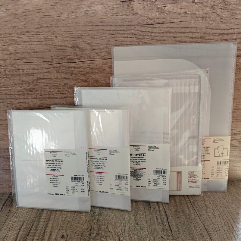 日本无印良品MUJI高透明薄膜相册照片5寸6寸PP收纳明信片册本文件