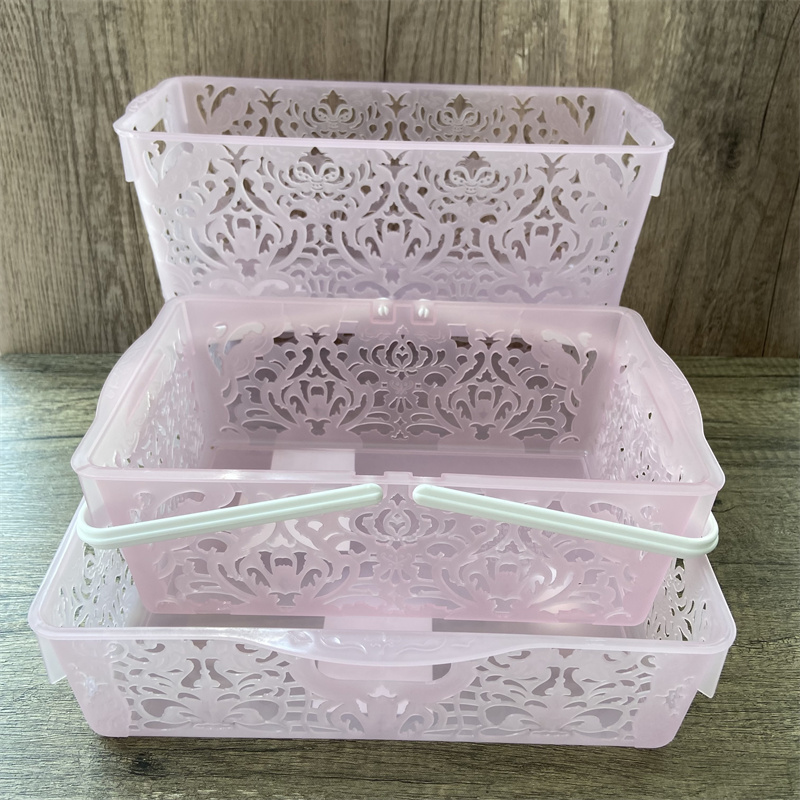 日本大创进口镂空桌面大号收纳盒