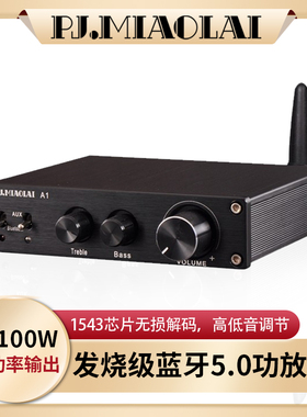 A1蓝牙5.0发烧音调HiFi数字功放机2*100W家用大功率迷你桌面功放