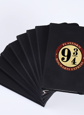 HarryPotter哈利波特学生黑色笔记本男女便携简约日记练习本子