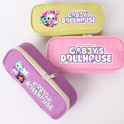 gabby's dollhouse笔袋帆布文具袋男女拉链学生卡通可爱收纳笔盒