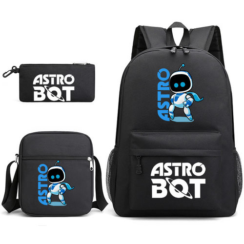 跨境新品Astro Bot周边机器人三件套书包男女学生校园笔袋双肩包