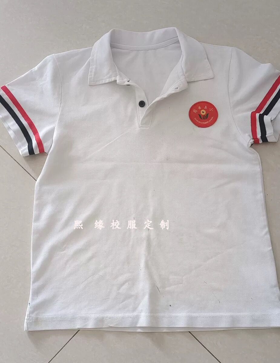 河北廊坊固安五小制夏款中小学生纯棉校服短袖t恤上衣运动polo衫