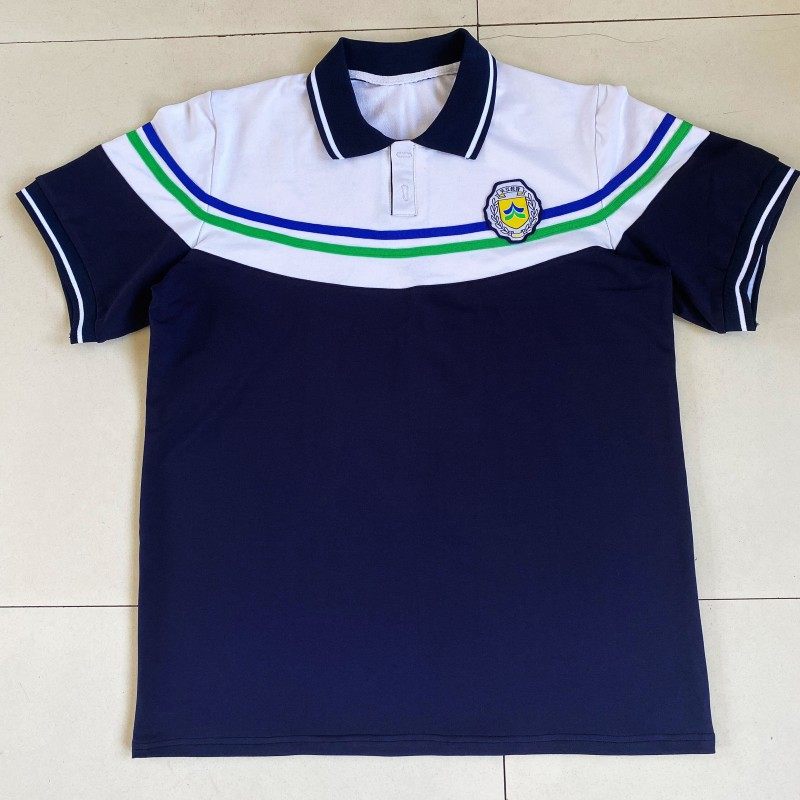 天立2022年新款休闲短袖夏季半袖深蓝拼白色双杠校服短裤订制