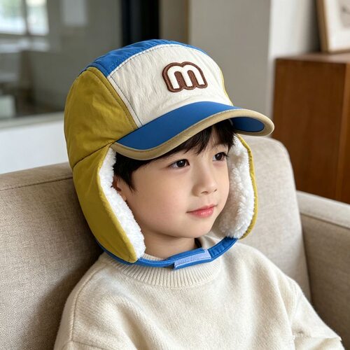 儿童帽子男潮3秋冬4保暖5男童6岁帅气7加绒护耳帽小孩防风鸭舌帽