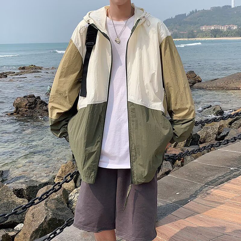 男生防晒衣防紫外线连帽宽松