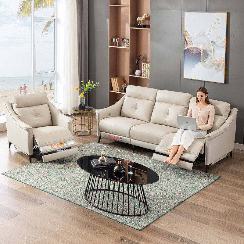 现代组合客厅头等太空舱多功能真皮沙发大小中户型单双三人电动