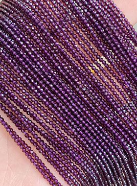 包邮紫色尖晶石盘珠半成品刻面珠子diy手链项链饰品材料切面珠
