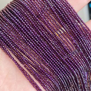 包邮紫色尖晶石盘珠半成品刻面珠子diy手链项链饰品材料切面珠