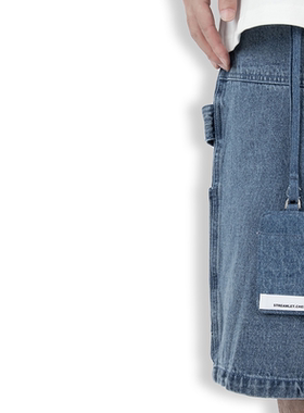 STR:CARD BAG/水洗牛仔做旧功能性卡包(含挂绳）