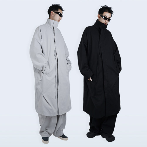 STREAMLET.CHEN:铡刀褶裥飘带风衣