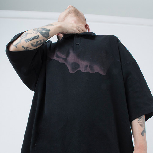 OVERSIZE肖像廓形宽松Polo衫