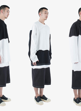 STREAMLET.CHEN:【黑白结构配色系列】短袖、西装、卫衣、短裤