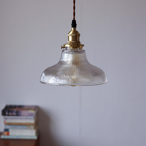 玻璃吧台咖啡店吊灯日式复古黄铜