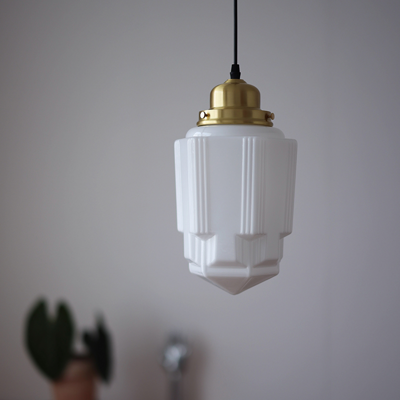 artdeco玻璃餐厅吊灯复古黄铜