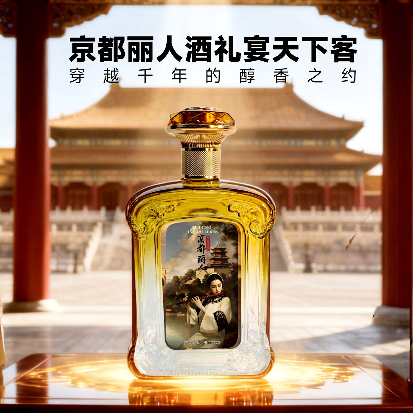 京都丽人北京特产北京旅游文化礼酒500ml纸盒包装浓香型酒