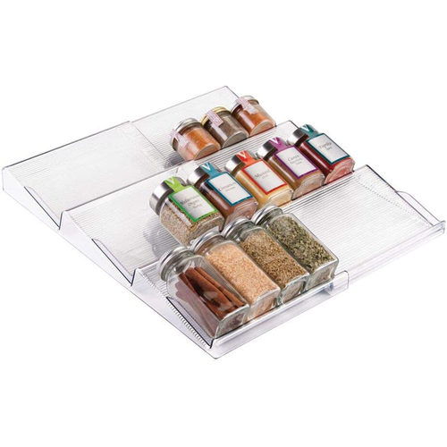 可伸缩整理架三层收纳架透明