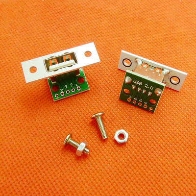 立式卧式USB母座带固定板端子