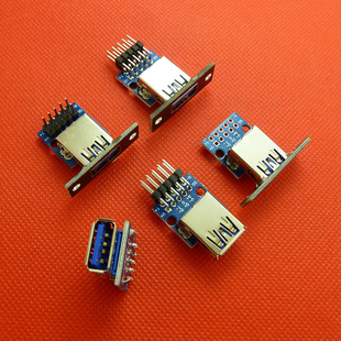 USB3.0母带固定板焊好USB插座3.0母头座转DIP模块母座3.0母转排针