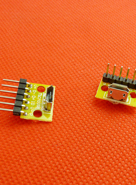 排针立式MicroUSB母座转接板PCB板焊接板插座180度竖立母头直弯针