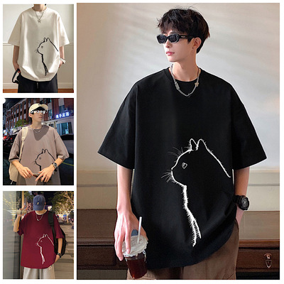 青少年短袖t恤男孩12-15岁初中学生13纯棉宽松半袖14大童夏装上衣